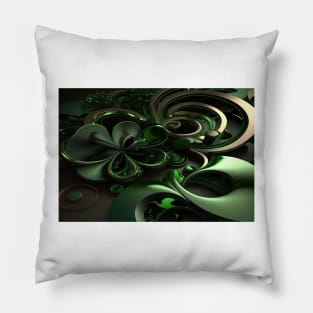 St Patricks Day Artwork - Green abstract artwork Pillow