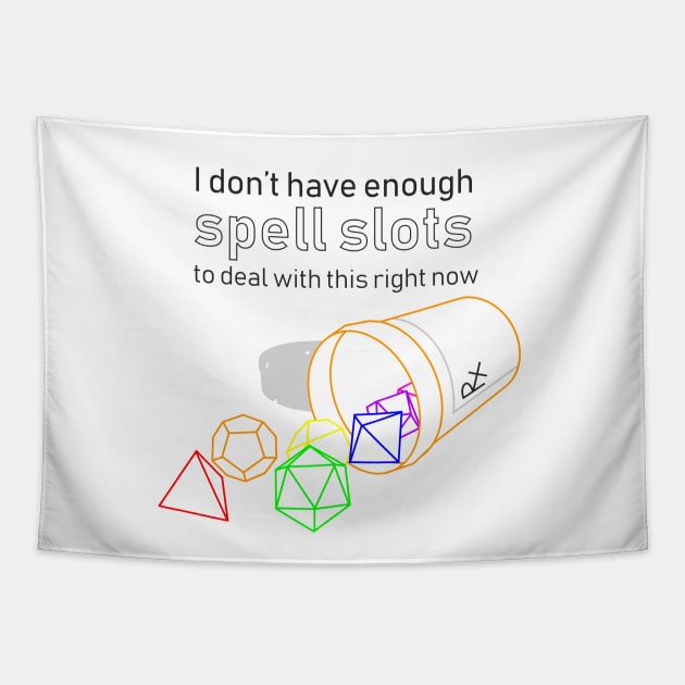 Spell Slots - Chronic Illness (dark text version) Tapestry by InsomniaDoodles