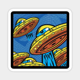 Abstract retro futuristic illustration Magnet