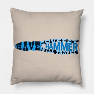 Funny Electrician Squeezy Hammer, Construction Humor, Journeyman Gift Pillow