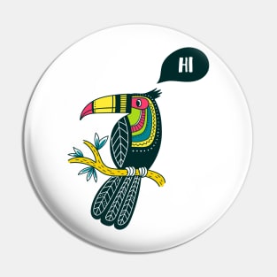 colorful toucan in boho style Pin