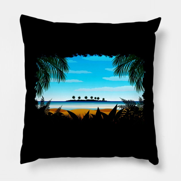 Perfect Tropical Vibes - Tropical Summer Design Pillow by tatzkirosales-shirt-store