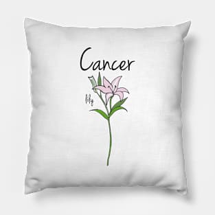 Cancer zodiac sign horoscope flower art Pillow