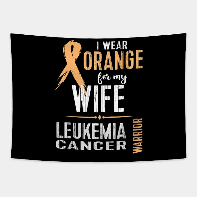 Leukemia Cancer Awareness T Shirt Wife Warrior Ribbon Tapestry by mazurprop