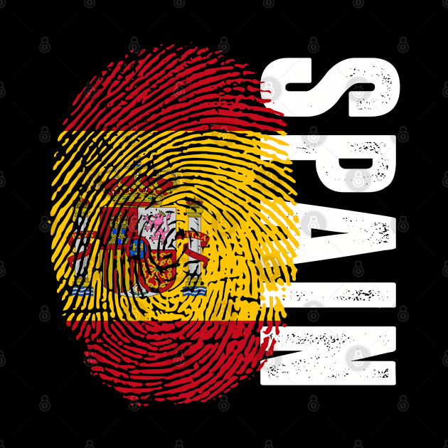 Spain Flag Fingerprint My Story DNA Spanish by Your Culture & Merch