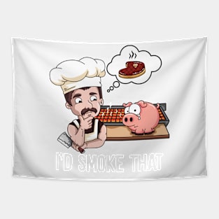 I'd Smoke That Barbeque BBQ Smoker Chef Tapestry