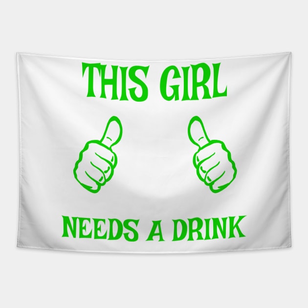 This Girl Needs a Drink! Tapestry by Danispolez_illustrations
