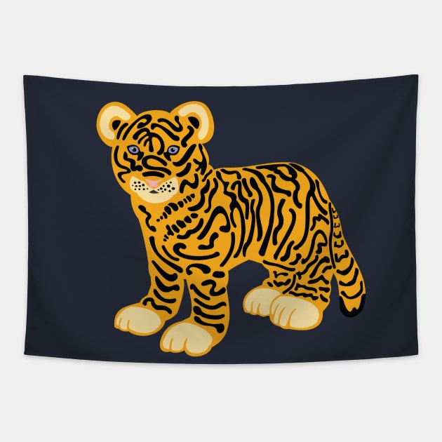 Tiger Cub Tapestry by evisionarts