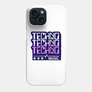 TECHNO  - Retro Computer Font (pink) Phone Case