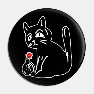 Black Cat of Doom on Halloween Pin