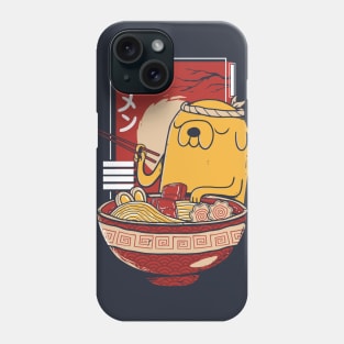 Adventure Time Jake the Dog enjoying a bowl of Ramen Noodles Phone Case