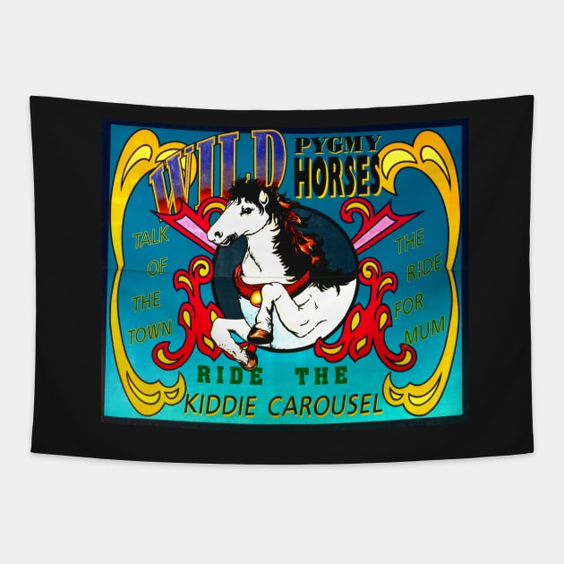 Vintage Pygmy horse sign Tapestry by dltphoto