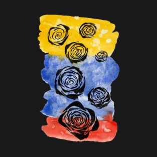 Abstract Primary Roses T-Shirt