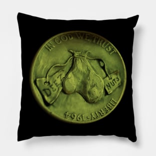 vintage deez nuts coint 2 gold Pillow