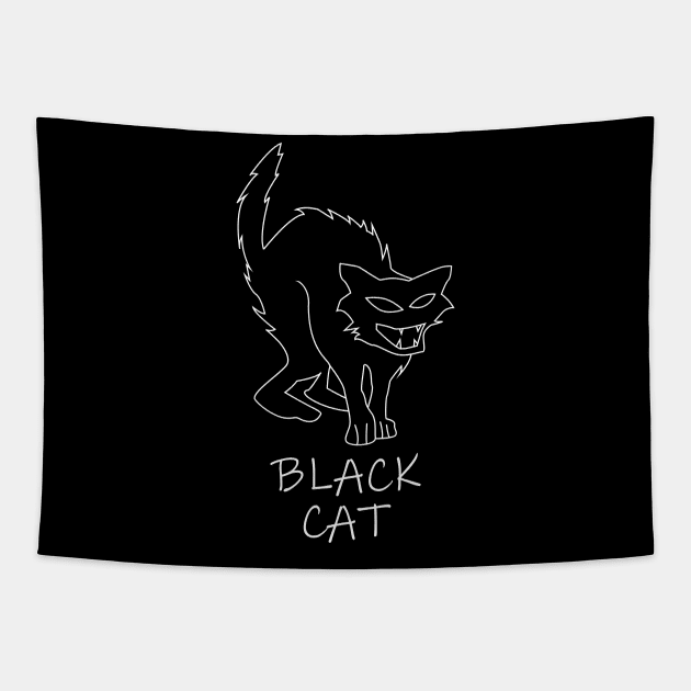 Halloween Black Cat Witch Tapestry by ezral