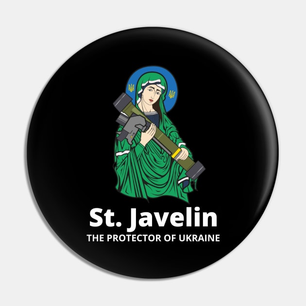 Saint Javelin The Protector of Ukraine Ukrainian Flag Pin by BestCatty 