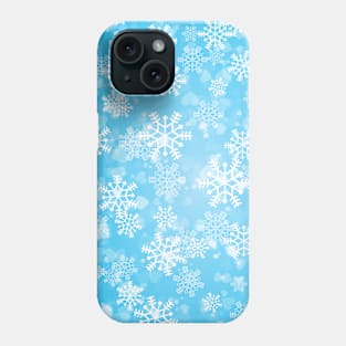 Beautiful Light Blue & White Winter Snowflake Ice Pattern Phone Case