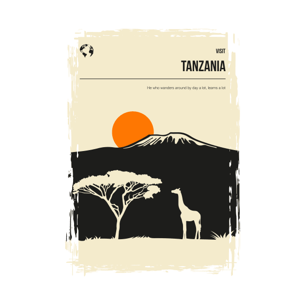 Tanzania Africa Book Cover Travel Poster by jornvanhezik