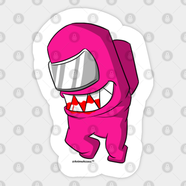 Among Us Impostor Alien Pink Among Us Sticker Teepublic Among Us Impostor Alien Pink Among Us Sticker Teepublic