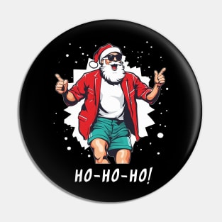 Santa Claus in da House - Santa Claus in Sunglasses, Christmas in July, Funny Gift Idea, Party, Cool, Xmas, Ho Ho Ho, Summer Christmas, Santa Claus face, hat, beard, Suprsie, for Men, Women, Kids, Mom, Dad, Retro, Vintage, Santa Claus, DJ, Disco, Pin