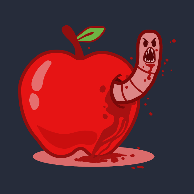 Worm vs Apple by bigbadrobot