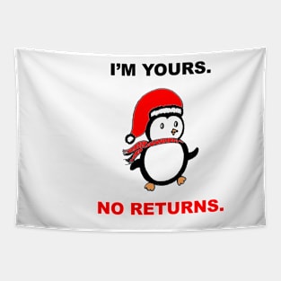 Christmas Funny Penguin Design for couples Tapestry