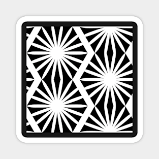 black and white starburst zigzag Magnet