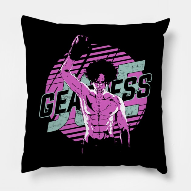 Gearless Joe  Megalo Box anime Retro Pillow by DaxEugene