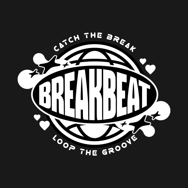 BREAKBEAT  - Y2K Catch the Globe (White) by DISCOTHREADZ 