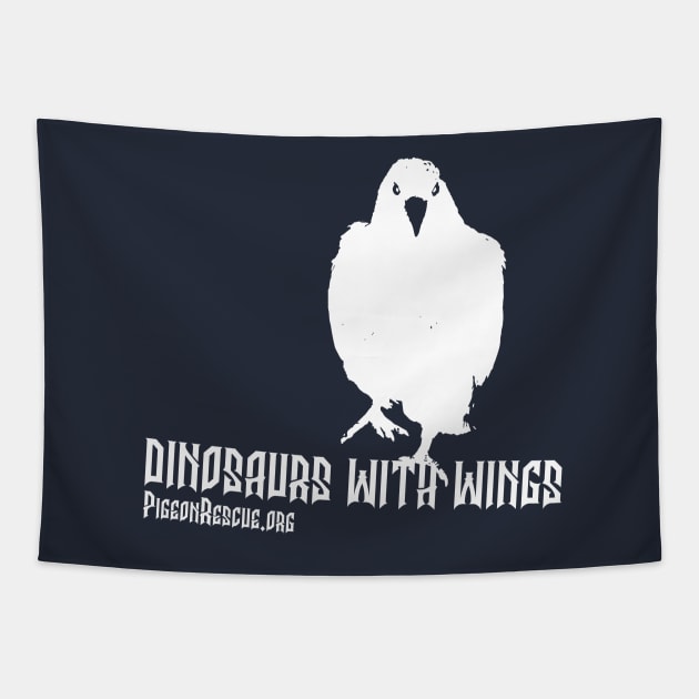 Dinosaurs With Wings (White) Tapestry by Palomacy