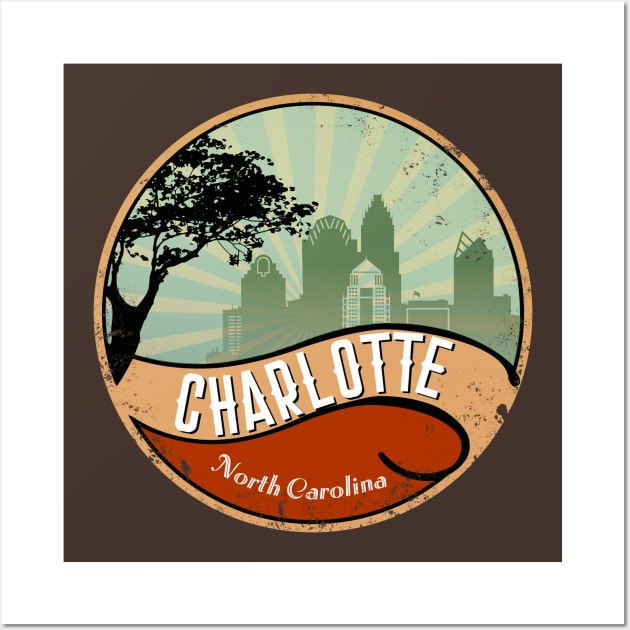 Charlotte NC Print North Carolina City Art Print Charlotte 