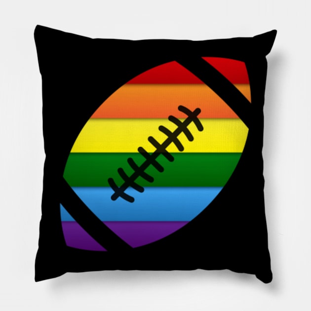 Rugby Gay Pride Lgbt Rainbow Flag Pillow by jrgmerschmann