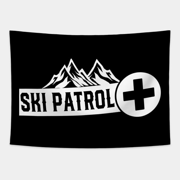 Ski Patrol Rescue Mountain Rescuer Rescuing Team Tapestry by dr3shirts