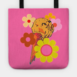 POP CONE SUMMER. POP CONE SUMMER. RETRO POP ART FLOWERS Groovy Melty Summer Fun Tote