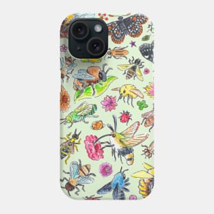 Watercolor Pollinators and Flowers Phone Case