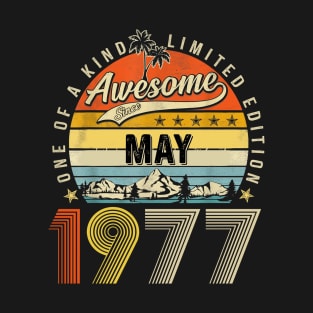 Awesome Since May 1977 Vintage 46th Birthday T-Shirt