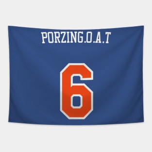 Kristaps Porzingis 'Porzingoat' Nickname Jersey - New York Knicks Tapestry