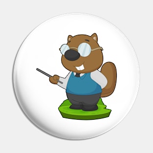 Beaver Teacher Glasses Pin