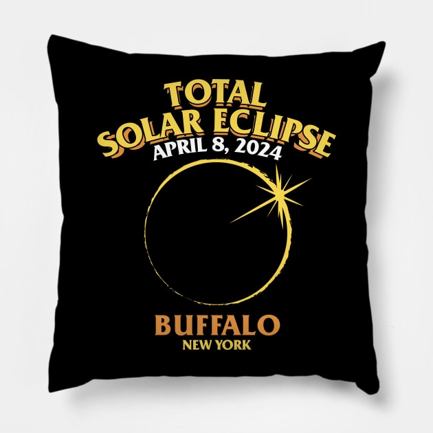 Total Solar Eclipse 2024 - Buffalo, NY Pillow by LAB Ideas