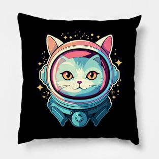 Cat Astronaut Illustration Pillow