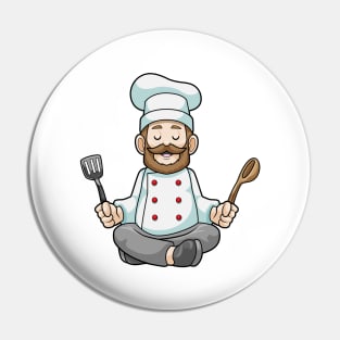 Chef with Cooking apron & Wooden spoon at Yoga Pin