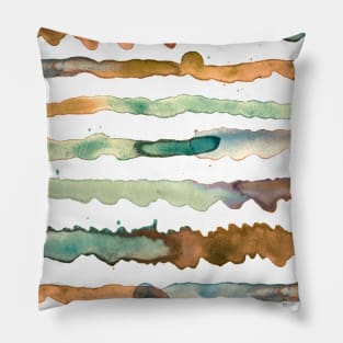 Pocket- watercolor stripes orange Pillow