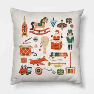 Vintage Christmas Toys Pillow