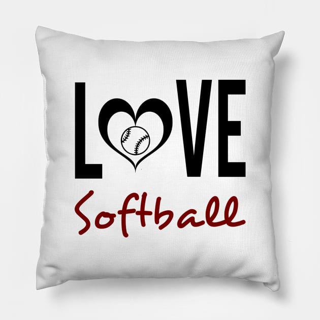 Love Softball Pillow by almosthome