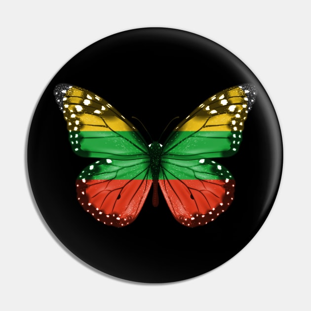 Lithuanian Flag  Butterfly - Gift for Lithuanian From Lithuania Pin by Country Flags