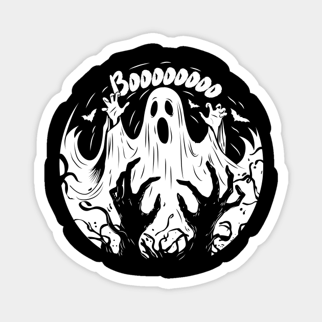 Ghost scaring person Magnet by Dizartico