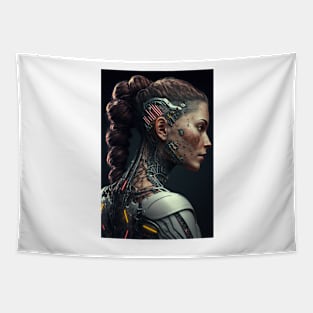 Cyberpunk Augmented Female Tapestry