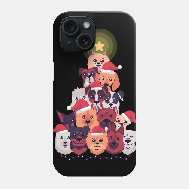 Dogs in Christmas tree xmas gift Phone Case by Midoart