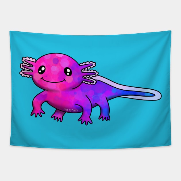 A little bi axolotl Tapestry by Art by Veya