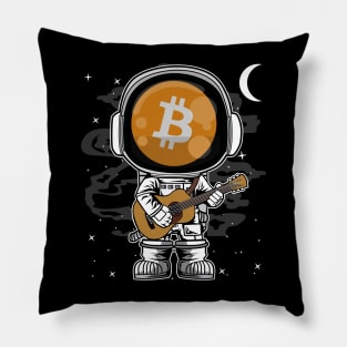 Astronaut Guitar Bitcoin BTC Coin To The Moon Crypto Token Cryptocurrency Blockchain Wallet Birthday Gift For Men Women Kids Pillow